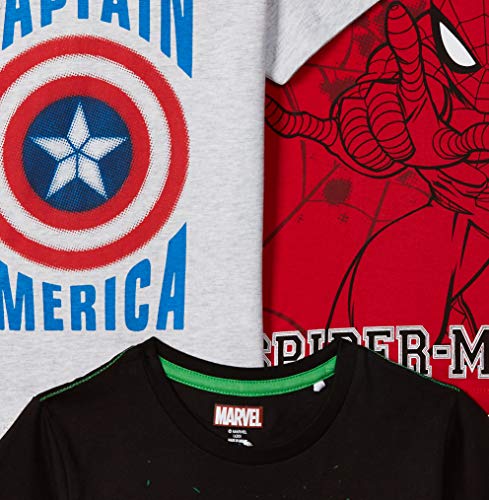 Image of Marvel By Kidsville Official Avengers Merchandise Boys Half Sleeves Round Neck Graphic Printed Regular Fit Pure Cotton T-Shirt Pack of 3
