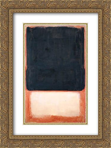 Mark Rothko 2X Matted 20x24 Gold Ornate Framed Art Print 'No. 7 (Dark Over Light)'