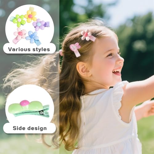 25 pinzas para cabello niña flores y frutas coloridas miniatura 2