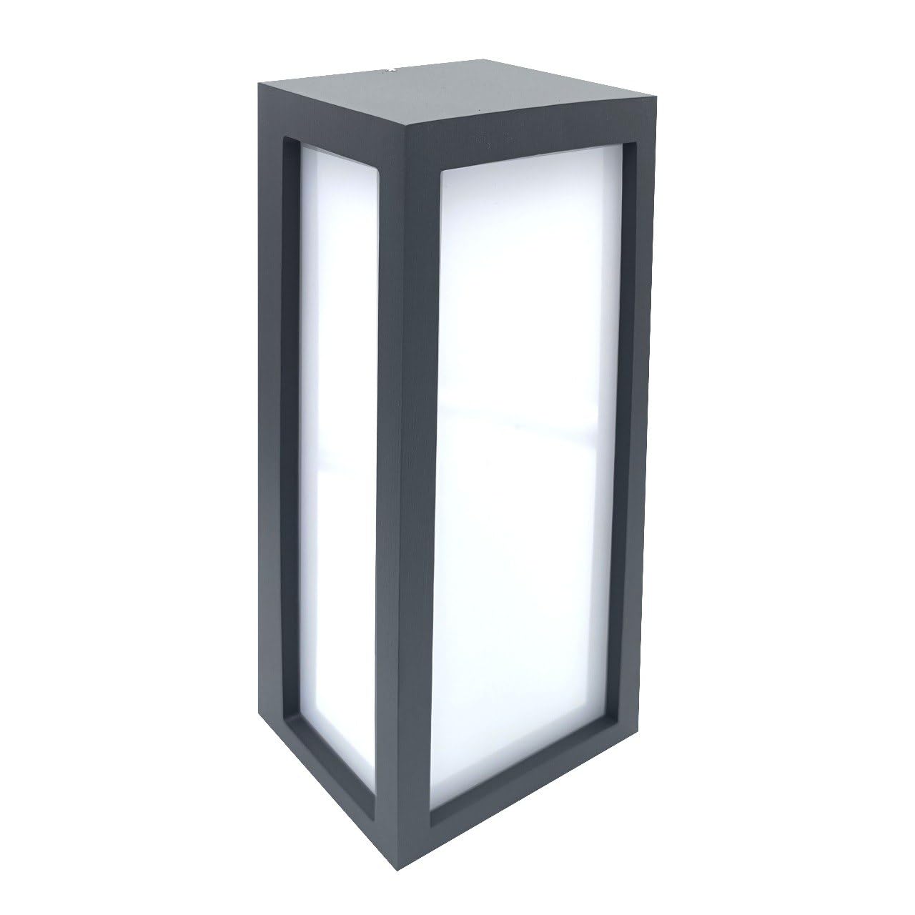 Applique lampada parete da esterno bianco ip54 rettangolare moderna per facciata balcone terrazza - garanzia 5 anni (Antracite)