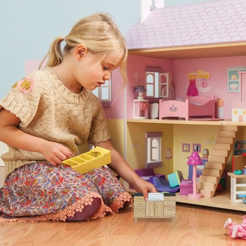Juego de baño para casa de muñecas en madera escala 1 12 6