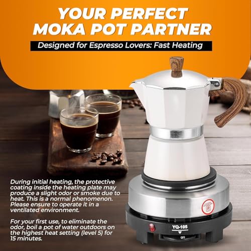 Image of Electric Hot Plate Portable Single Burner Stove Compact Cooking Heater for Coffee Maker Kitchen Travel Camping Heating Plate Multipurpose Electric Stove(14x 10 x 9 CM)