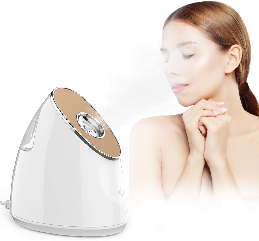 Face Steamer ANLAN Facial Steamer, Ionic Nano Steamer, Face Pore Unclogging Hot Spa Mini Facial Steamer Sprayer Humidifier for Moisturizing Face Clean Pores & Blackhead Remover Kit, Hair Band, Mirror