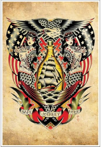 Safe Journey Home by Tyler Bredeweg Nautical Traditional Tattoo Wall Art Print