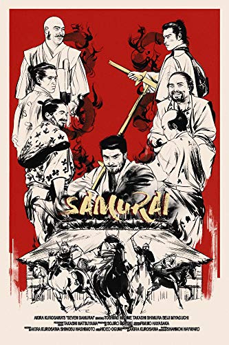Image of Tallenge - Seven Samurai - Akira Kurosawa 1954 Japanese Cinema Movie Poster- Medium Poster(Paper,16 x 24 inches, MultiColour)