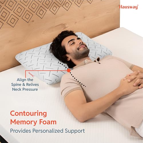 Image of Memory Foam Pillow Set of 1 for Neck & Back Pain Relief | 3-Inch Thin Cooling Gel Cervical Pillow with Washable Cover | Soft & Supportive Sleep Cushion for Side & Back Sleepers