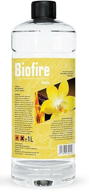 Bioethanol Scented liquid Fuel Eco Line Premium Grade Quality, Clean Burn 1L Containers (Vanilla, 6L)