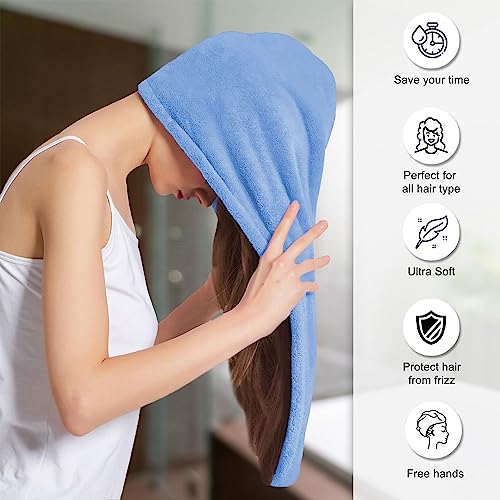 Image of Sassoon Venir Microfiber Hair Wrap Towel for Women (Heaven Color, Free Size) with Smooth Texture Super Absorbent Quick Dry Hair Turban for Drying Hair
