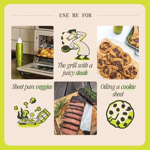 Image of Graza Sizzle Extra Virgin Olive Oil Spray, Cooking Oil - High Polyphenol Peak Harvest EVOO Cooking Oil in a Spray Bottle - Single Origin Olive Oils from Spain - 5 Fl Oz (Pack of 2)
