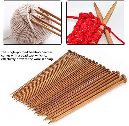 Miniatura 4 de 36pcs agujas de tejer fijadas agujas de tejer carbonizadas de un solo punto tamaños de 0.1-0.4 in