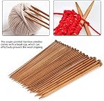 Wooden Knitting Needles Single Point Carbonized 36pcs Set Sizes 0.2-1cm for Beginners Sweaters Socks Shawl Gloves Scarf