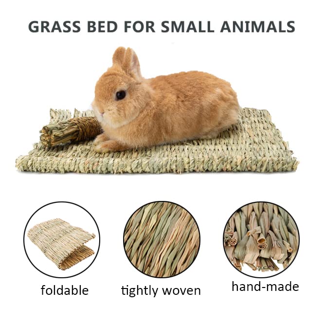 Snapklik.com : Hamiledyi Rabbit Grass Bed,Natural Handmade Hay Mat Chew ...