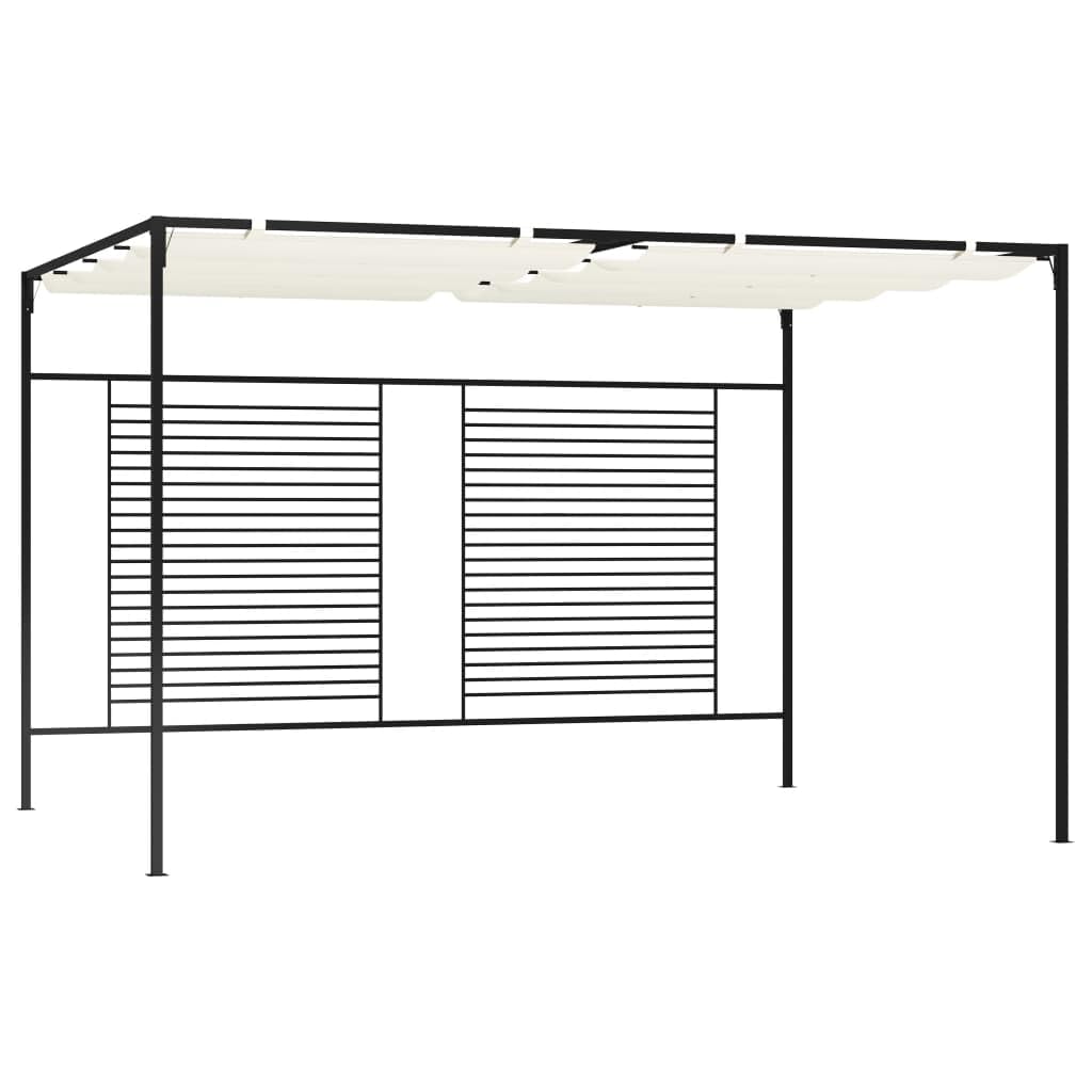 Pawilon z wysuwanym dachem, 3 x 4 x 2,3 m, kremowo-biały, poliester 180 g/m², wytrzymały pawilon grillowy do ogrodu, namiotu imprezowego, ochrona na zewnątrz podczas uroczystości rodzinnych