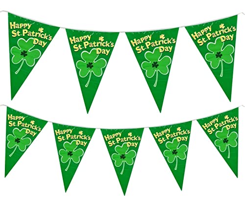 St Patricks Day XL Bunting Large Banner 12ft Long 30cm x 20cm Flag Giant Party Flags