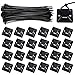Zip Ties and Mounts, Viaky 120 Pcs 8 Inch Self-Locking Nylon Cable Ties with 120 Pcs Adhesive-Backed Mounts Screw Hole Anchor Wire Tie Base(1.1" x 1.1"), Black