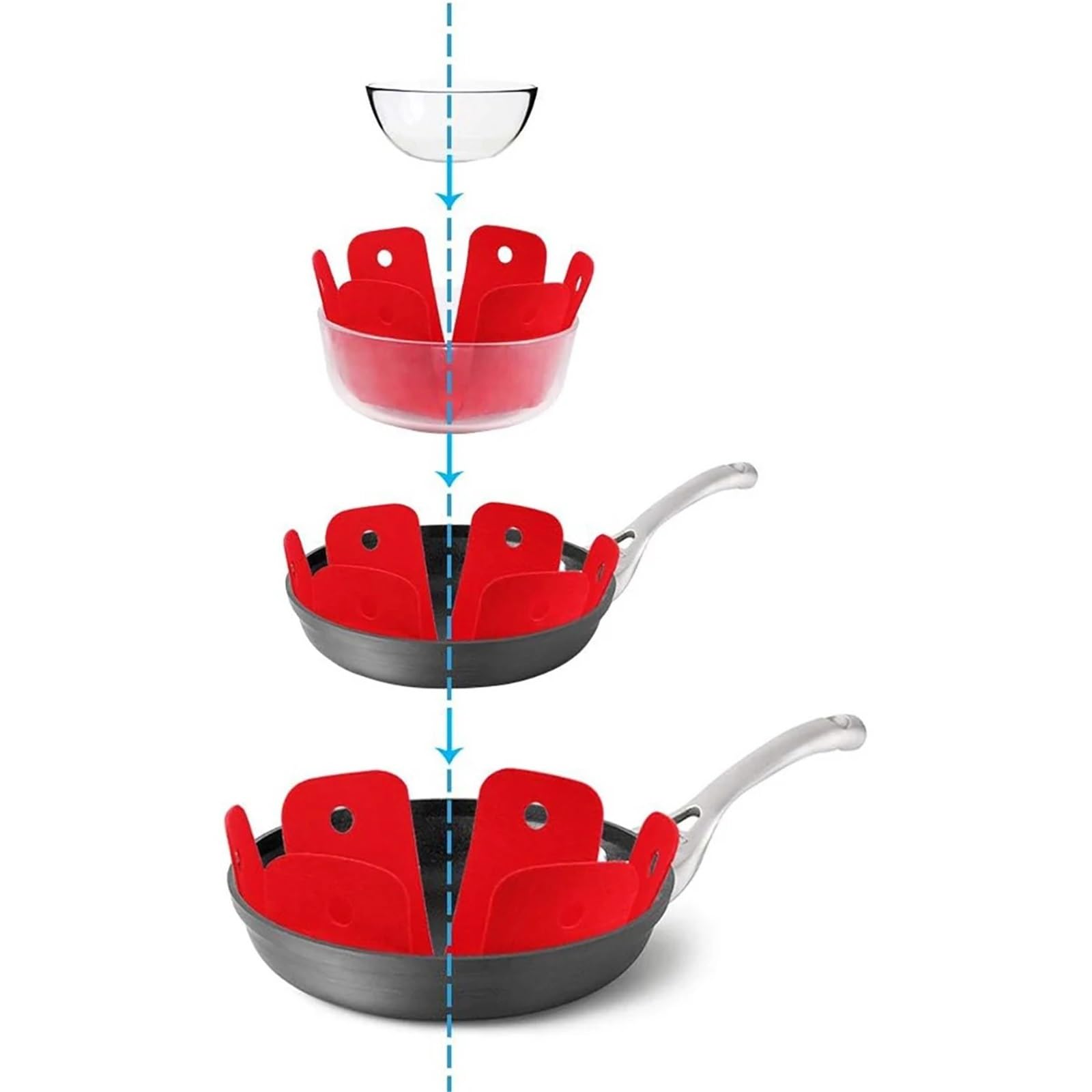 3 Protectores for ollas y sartenes, 5 tamaños Diferentes, de Rojos más Grandes Gruesos, separadores for Aislamiento vajilla para Ollas y Sartenes Calientes(38cmx38cm)