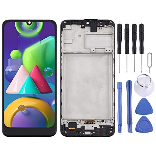 Matériau TFT supérieur écran LCD Samsung Galaxy M21 ensemble complet avec cadre noir