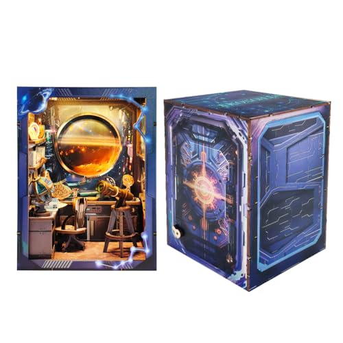 Diymnhaus -DIY Booknook Kit di montaggio in legno Astronomia Osservatorio Modello di costruzione in miniatura Kit di montaggio per adulti Kit di montaggio creativo Artigianato Ornamento decorativo
