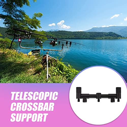 Barras de pesca de carpa con soporte telescópico negro de 3 cabezas 8