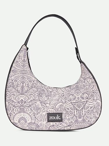 Image of ZOUK Pixi Small Shoulder Bag | Vegan Leather Evening Bag for Women with Shoulder Strap, Zip Closure & Water-Resistant Lining | Stylish Handcrafted Purse |