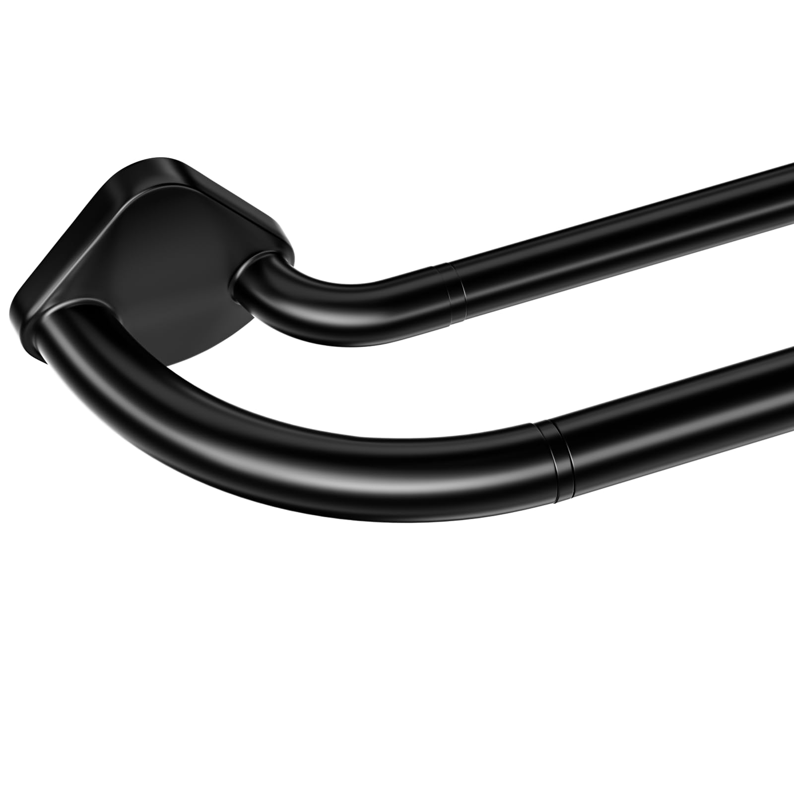 Photo 1 of Abiglifty Double Curtain Rods 48 to 84 Inches, Wrap Around Curtain Rods, Extendable Double Curtain Rods for Windows, Room Darkening Double Drapery Rod, Black