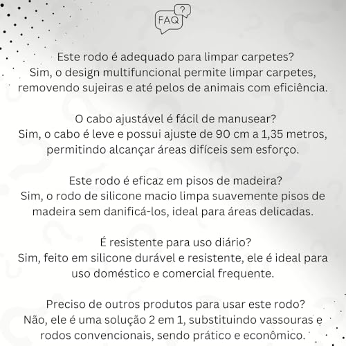 Rodo e Vassoura Mágica 2 em 1 com Raspador de Silicone 50cm, Multifuncional para Limpeza de Vidros,