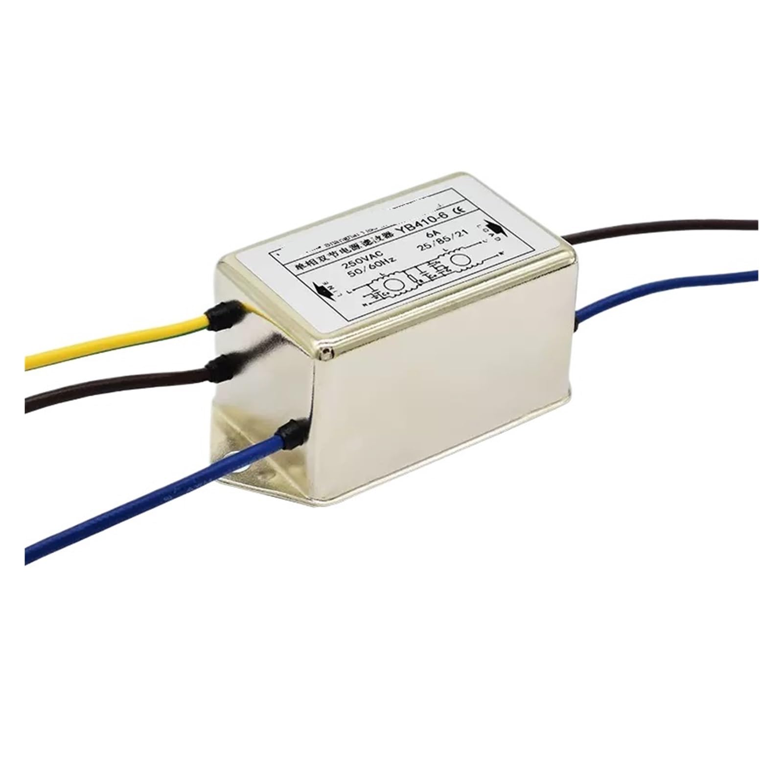 Filtre antiparasite YB410-6A double fil éliminateur d'interférences pour réseau 220V