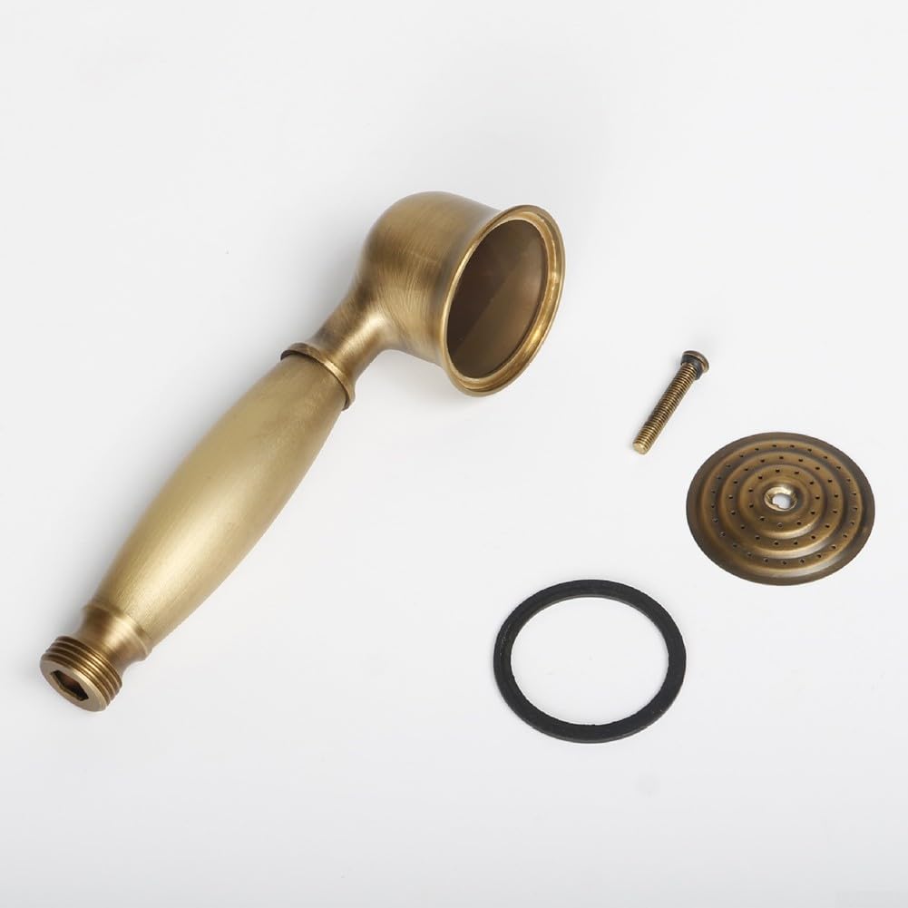Vintage mosiężna głowica prysznicowa wysokociśnieniowa zdejmowana wąż 150 cm oszczędzająca wodę elegancka oprawa łazienkowa styl retro i stylowe akcesorium prysznicowe