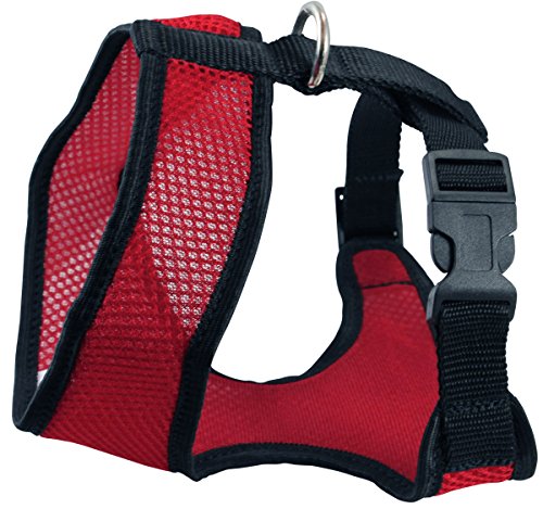 Dogs My Love Soft Mesh Walking Harness for Dogs and Puppies 6 Sizes Red (XS (Neck Max: 9 Dogs My Love Soft Mesh Walking Harness for Dogs and Puppies 6 Sizes Red (XS (Neck Max: 9