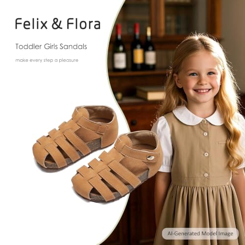 Image of Felix & Flora Toddler Girls Sandals Flower Girl Shoes Soft Rubber Princess Flat Shoes