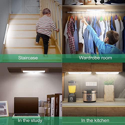 VCY Under Cabinet Lights, 280 Lumens Wireless Motion Sensor Light with 4 Modes, USB Rechargeable Closet Lighting, Magnetic & Adhesive Stick-On for Kitchen, Wardrobe, Hallway, Stairs, Cupboard (2 Pack) - Cosy Home Interiors VCY Under Cabinet Lights, 280 Lumens Wireless Motion Sensor Light with 4 Modes, USB Rechargeable Closet Lighting, Magnetic & Adhesive Stick-On for Kitchen, Wardrobe, Hallway, Stairs, Cupboard (2 Pack) - Image 9