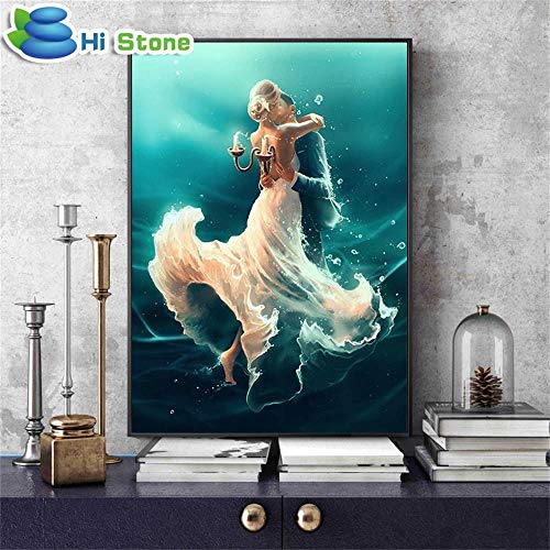 Diy 5D Diamond Painting By Number Kits, Crystal Rhinestone Diamond Embroidery Paintings Pictures Arts Craft For Home Wall Decor, Ocean Lovers (11.815.7Inch) #TOP1