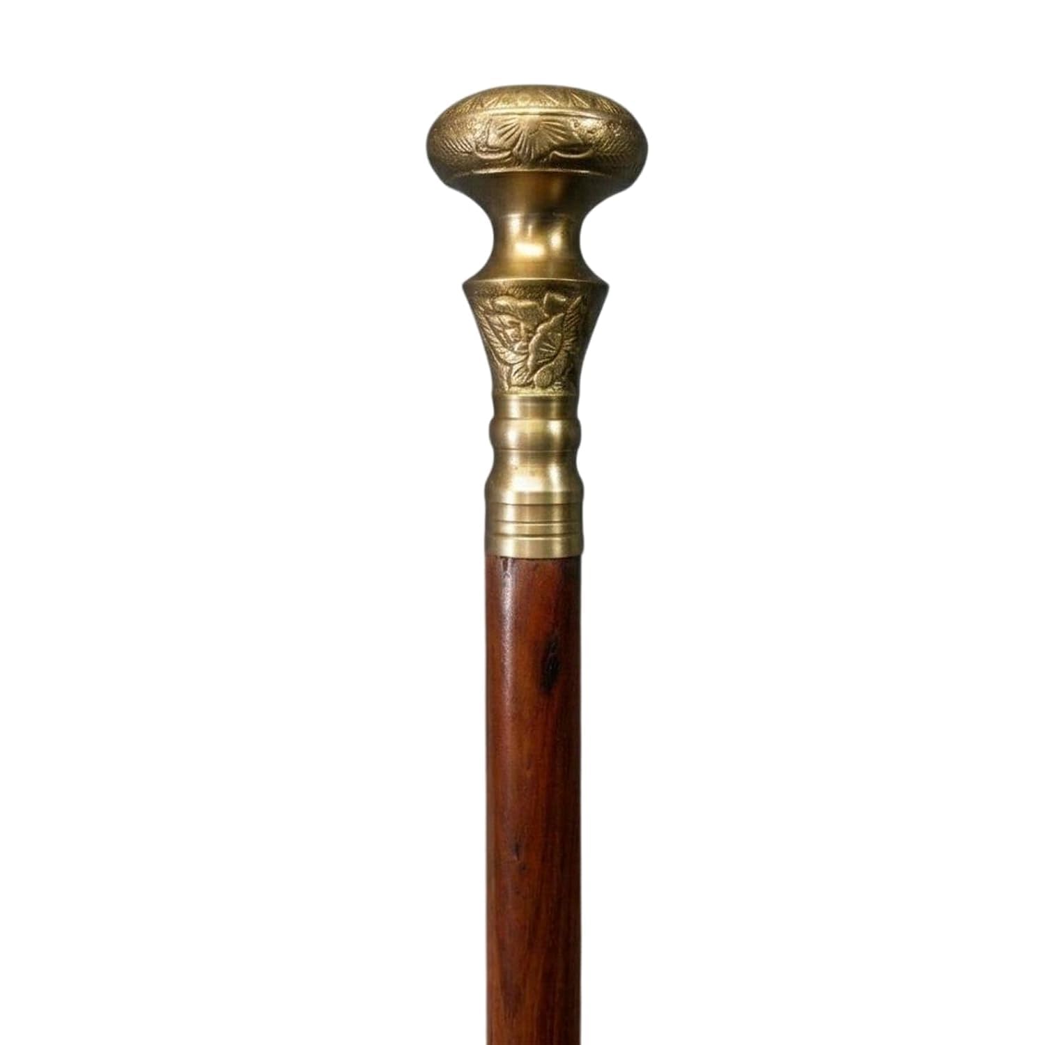Premium Wooden Walking Cane with Antique Engraved Brass Handle, Handcrafted Solid Wood Walking Stick, Ergonomic Grip, Vintage Mobility Support Cane for Men, Women & Seniors-image-47