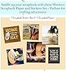 3 Western Scrapbook Paper - 1 Wild West Sticker - 12x12 Western Cowboy Scrapbook Paper with Red Bandana, Horse, Cowboy, Rodeo Design - Scrapbooking Paper Western Theme Kit of 3 Papers and 1 Sticker #1