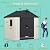 Greesum 8x6FT Plastic Outdoor Storage Shed with Floor, Resin Sheds with Window and Lockable Door, Easy Assembly, HDPE Kick-it Shed for Garden, Lawn, Backyard, Beige