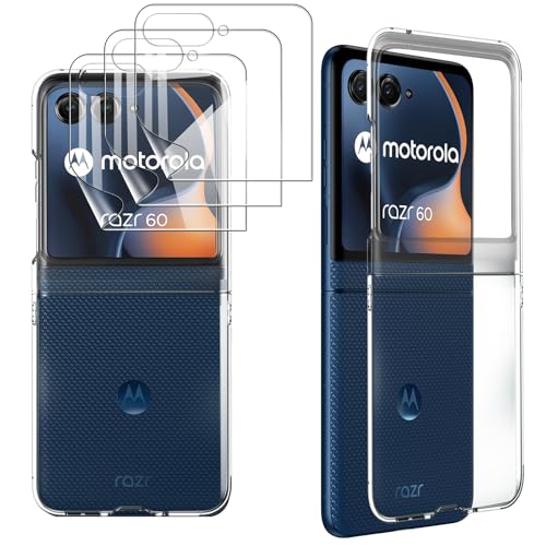NUCNOK Coque pour Motorola Razr 60 + Protection Écran Hydrogel(Pas Verre Trempé),Transparente Boîtier Antichoc Housse de Protection Ultra Fine Coque,Coque...