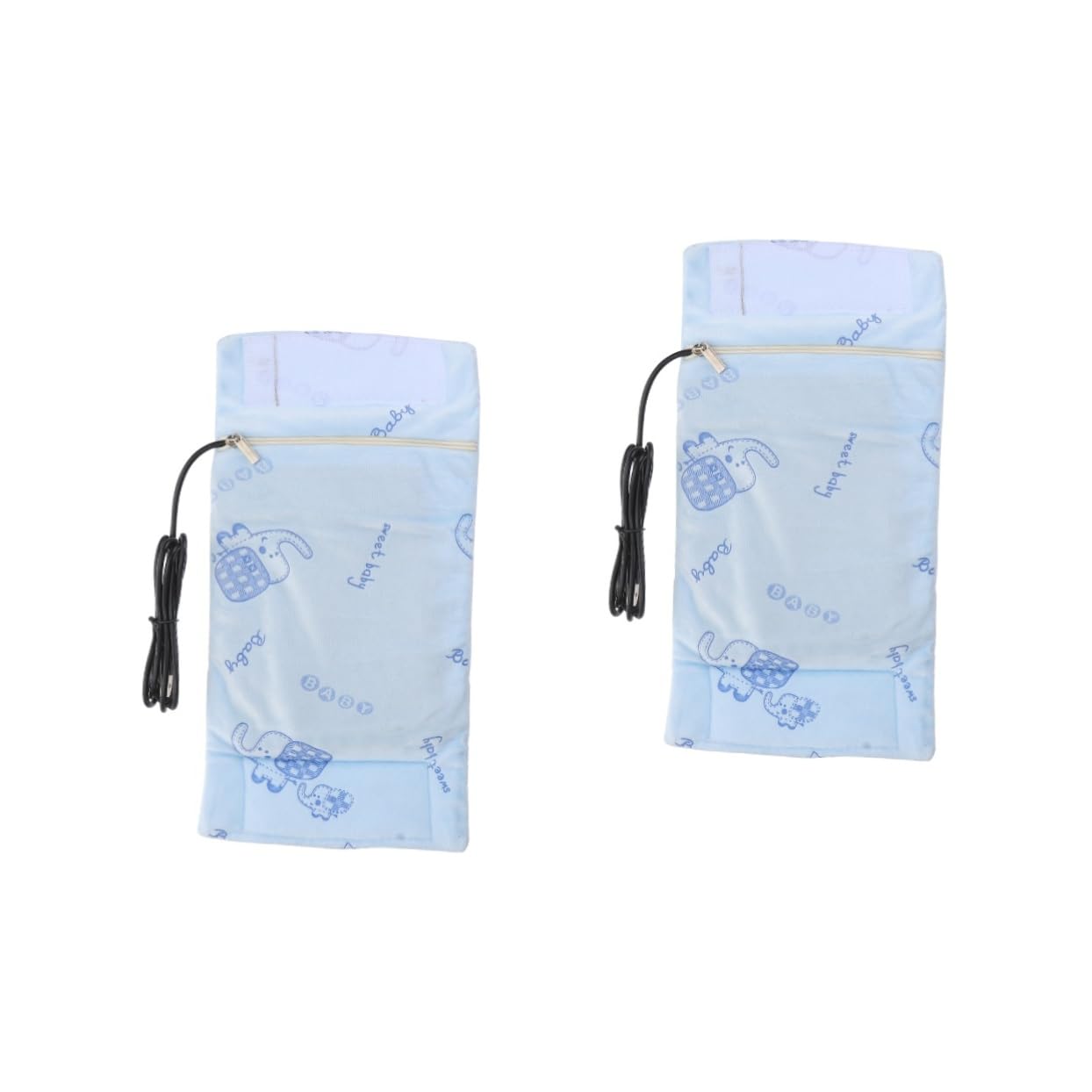 ibasenice 2piezas USB Calentador De Biberón Portátil Térmica Aislante Funda De Protección para Viajes para Bebés y Recién Nacidos Azul