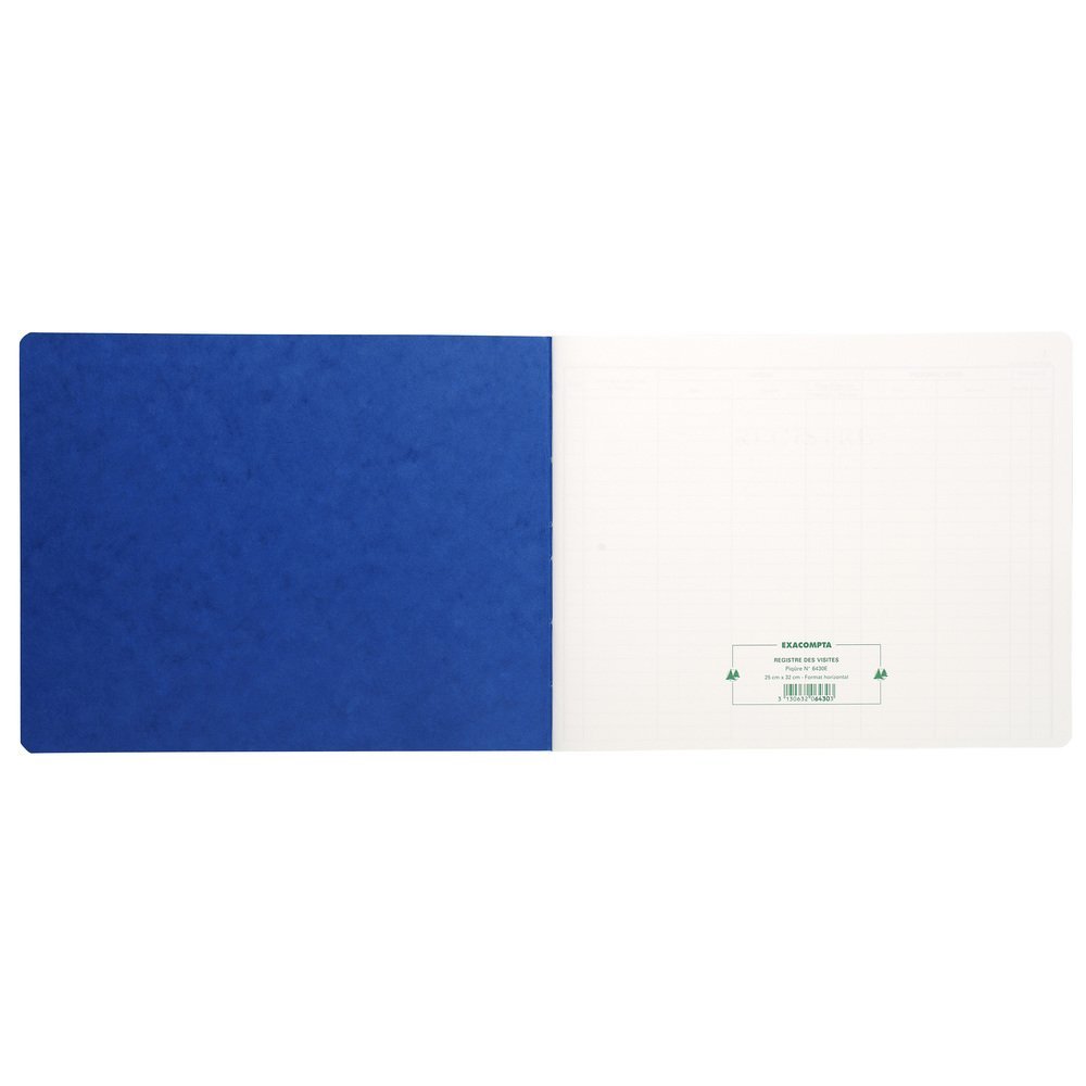 Exacompta - Réf. 6430E - 1 Registre des visites - 25 lignes - 80 pages foliotées - format 250 x 320 mm - couverture en carte lustrée certifiée FSC - 4 couleurs aléatoires, jaune, bleu, rouge, vert