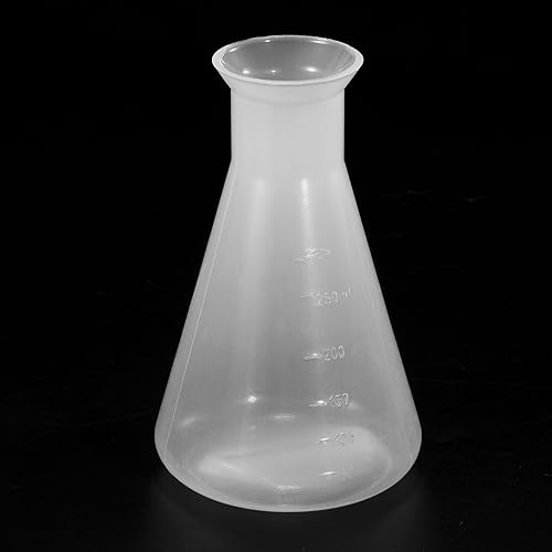 Miniatura 3 de PATIKIL Erlenmeyer Frasco de plástico de 8.5 fl oz, 1 paquete de frasco cónico de boca ancha para laboratorio, transparente