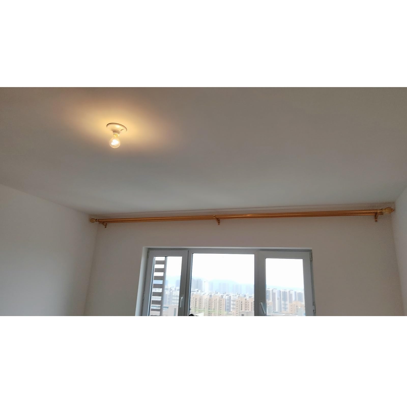Zagęszczony, cichy pręt rzymski ze stopu aluminium, dziurkowany, montowany z boku karnisz, pojedynczy otwór, podwójny otwór, karnisz 1 sztuka(140cm,Double)