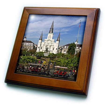3dRose St. Louis Cathedral, New Orleans, Louisiana-US19 DFR0091-David R. Frazier-Framed Tile, 8 by 8-inch (ft_90466_1)