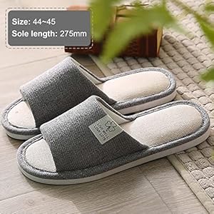 Colexy Pantoffels voor de winter, linnen, ademend, gastenpantoffels, slippers, antislip, voor dames en heren, thuis, hotel, oranje, 38/39 EU