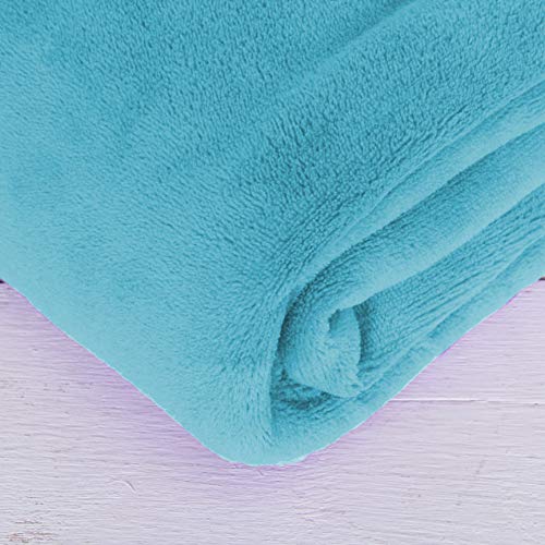 Threadart Super Soft Ultra Plush Fleece Throw Blankets 50"X60" | Fuzzy Soft Cozy Microfiber| Turquoise #TOP6