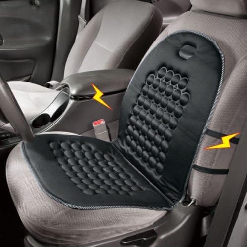 Zone Tech Magnetic Bubble Ultra Comfort Massaging Car Seat Cushion - Classic Black Premium Quality Massaging Padded Car Office Home Seat Cushion for Stress Free all Day!