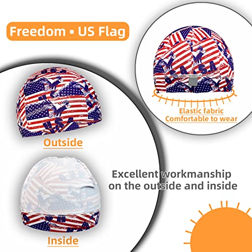 Image of 6 Pcs Skull Cap Sweat Wicking Helmet Liner Breathable Cycling Beanie Running Sports Hat Cooling Head Wraps for Men
