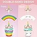 Party Monkey Uni-01 Unicorn Cake Topper & Rainbow Cupcake Wrappers Kit (Set Includes Horn, Ears, Eyelashes) + Happy Birthday Banner Decor | Unicorn Theme Decorations & Supplies Pack - Favors For Kids Party