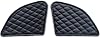 Re Himalayan Motorcycle Tank Pad, Pair of Motorcycle Fuel Tank Traction Pad Protector Universal Knee Grip Decals Pure Leather Checkerd Black With Black Stitch