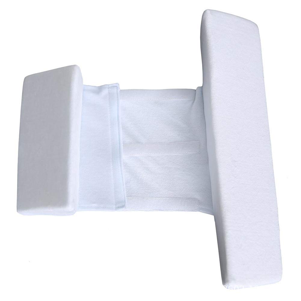 Cuscino Laterale Paracolpi,tipico 43 x 10 x 22 cm, cuscino regolabile laterale, cuscino di posizionamento rimovibile, batuffolo di cotone con schienale, anti-rotolamento (Bianco)