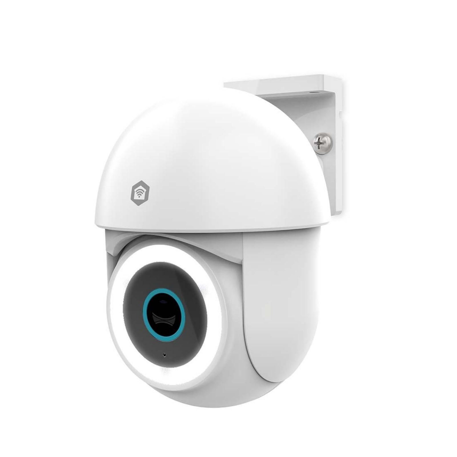 NEDIS WIFICO22CWT | Caméra extérieure Wi-​FI SmartLife | 3MP Full HD 1296p | Projecteur LED | Vision Nocturne | Panoramique et Inclinaison | Détection de Mouvement | IP65 | microSD/​Cloud | Blanc