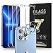 TAURI 3+3 Pack Protector de Pantalla iPhone 13 Pro, 3 Pack HD Ultrafino Cristal Templado y 3 Pack Protector de Lente de cámara, Dureza 9H, Sin Burbujas,Alta sensibilidad,Marco de Posicionamiento
